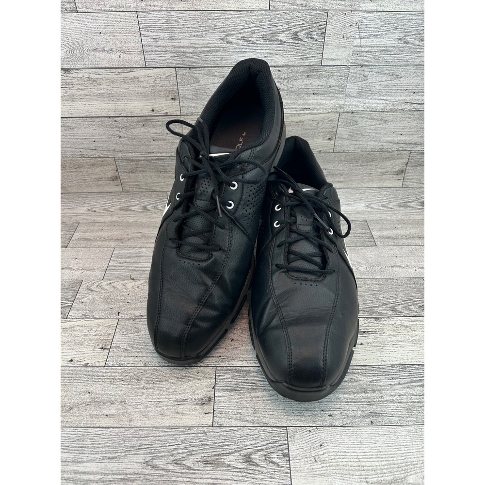 Nike Lunar Mont Royal Men Golf Shoes Black White Leather Spikes 628527-002 11.5